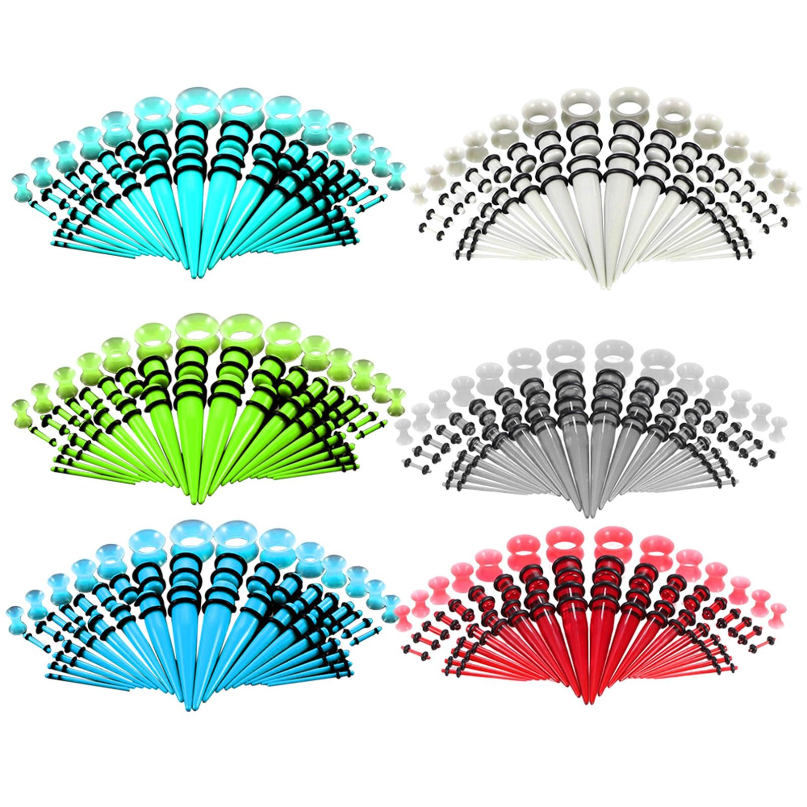Body Jewelry Gauge Sizes - Zestaw mierników wiele rozmiarów 50 sztuk,