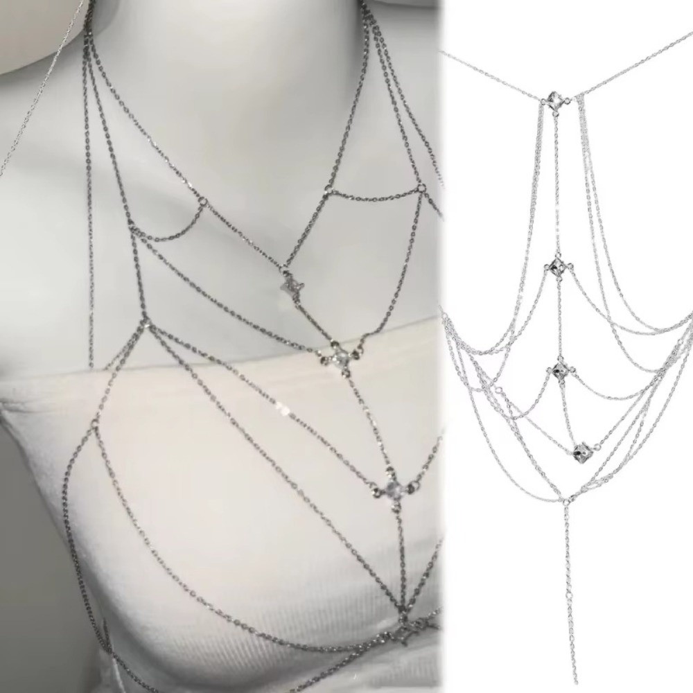 Body Jewelry Unique - Błyszczący łańcuszek na biust z dżetów,