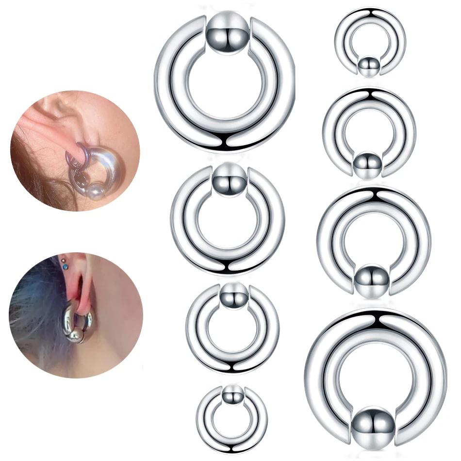 Body Jewelry Tunnels - 1Pc Pierścień ze stali nierdzewnej o