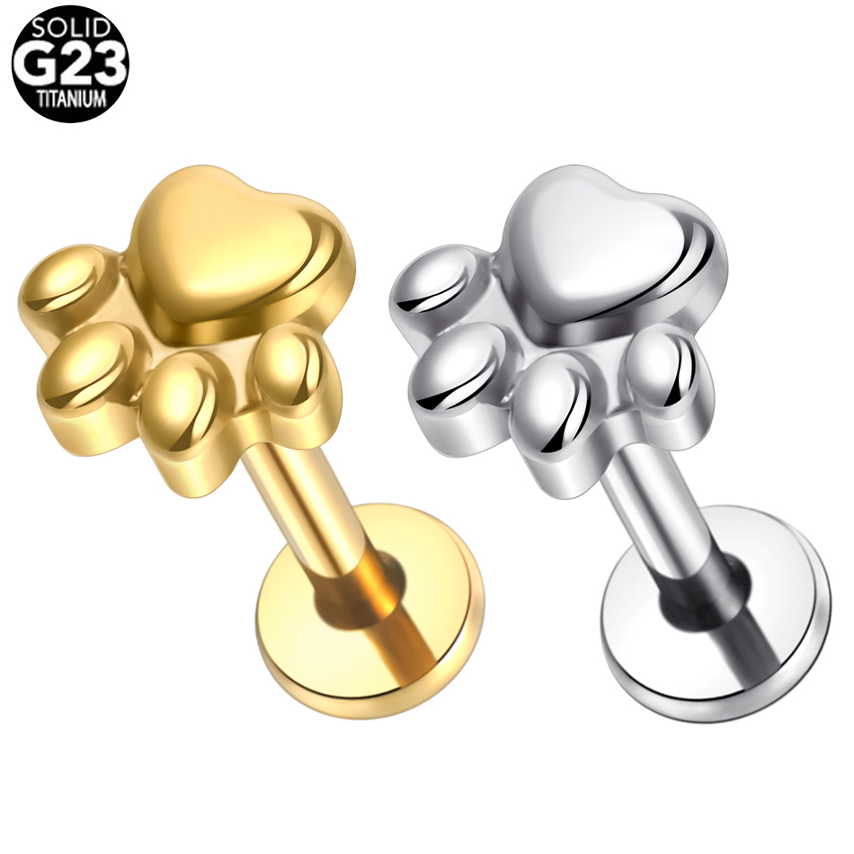 Body Jewelry Implants - 1 szt. Tytanowe kolczyki ze szczeniakiem