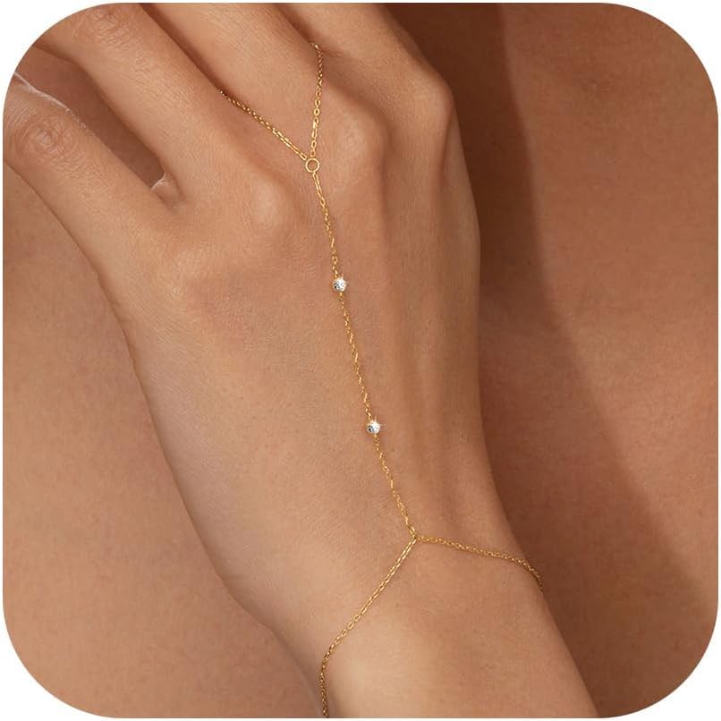 Body Jewelry Real Gold - Modne damskie bransoletki z łańcuszkiem z