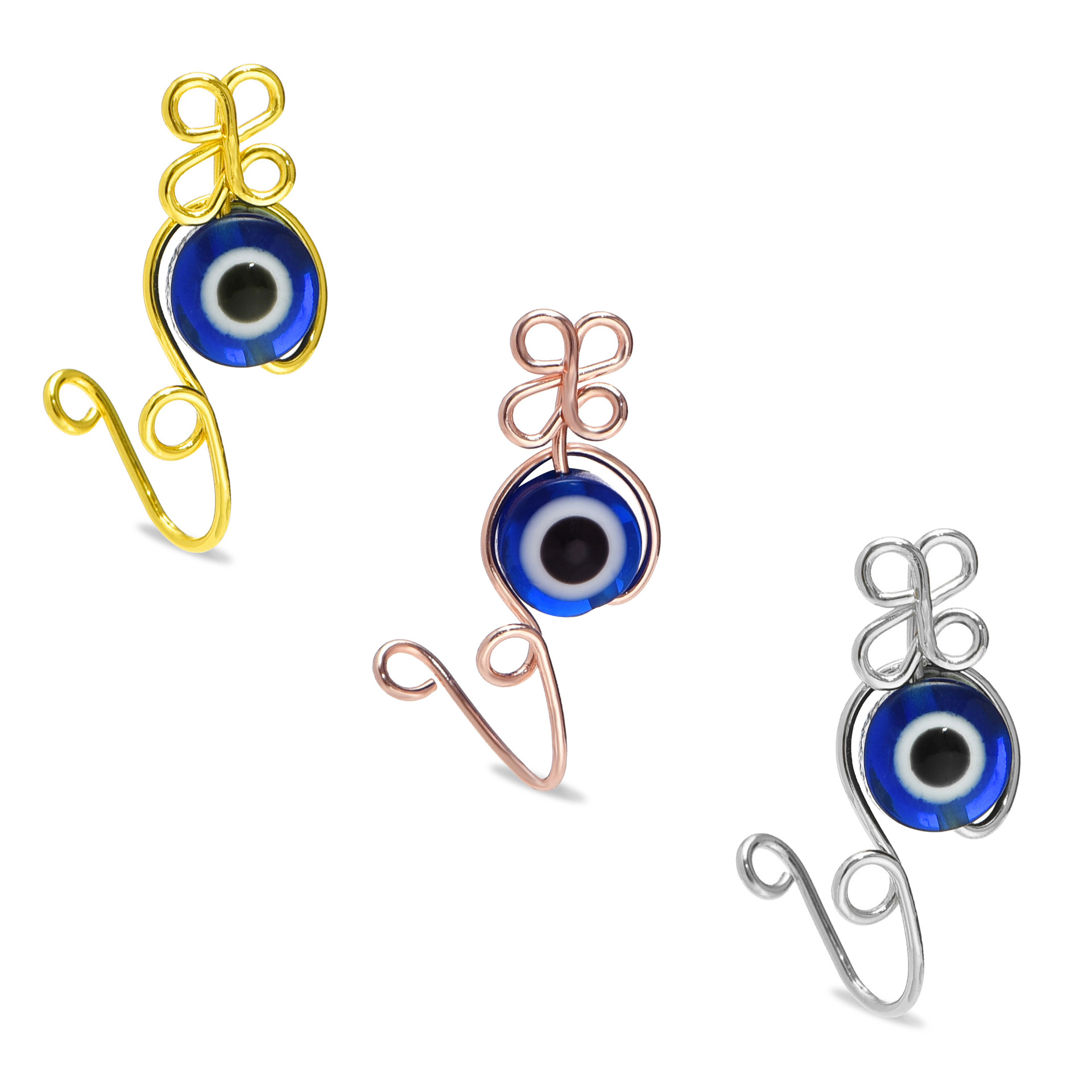 Body Jewelry Real Gold - Evil Eye Nose Ring Handmade Copper