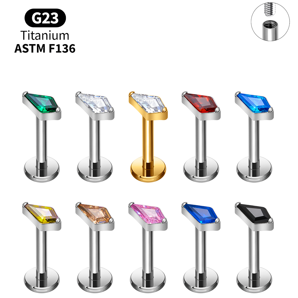 Body Jewelry Vertical Labret - Zestaw kolczyków labret z tytanu z