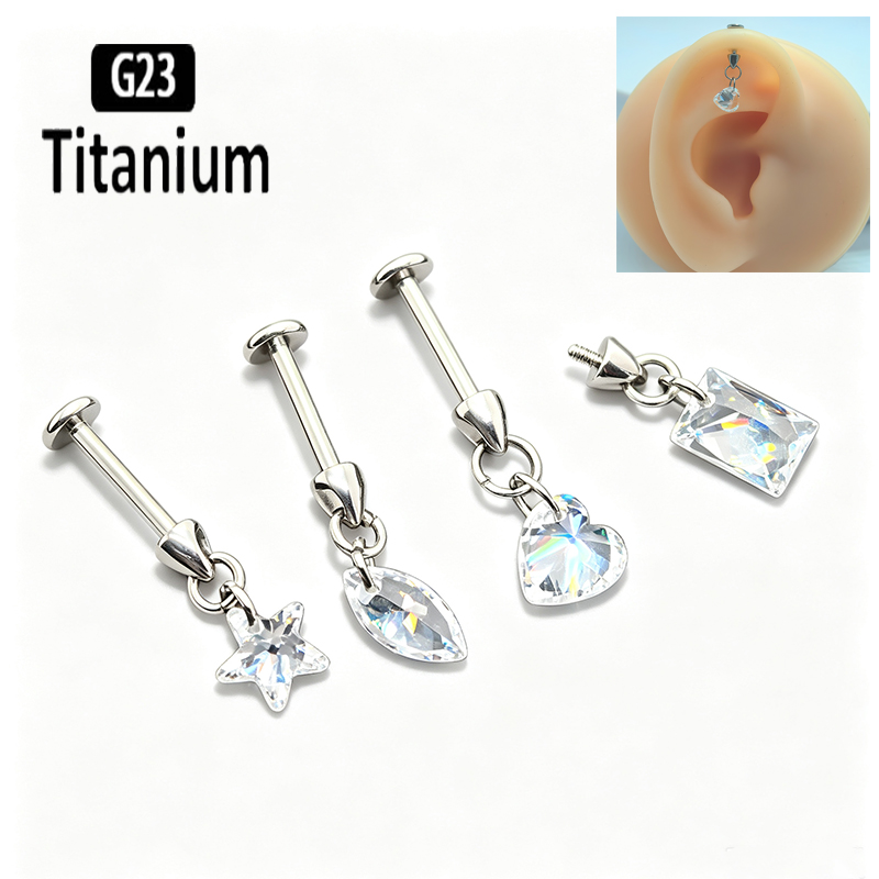 Body Jewelry Vertical Labret - Kolczyk z tytanu G23 z pionowym