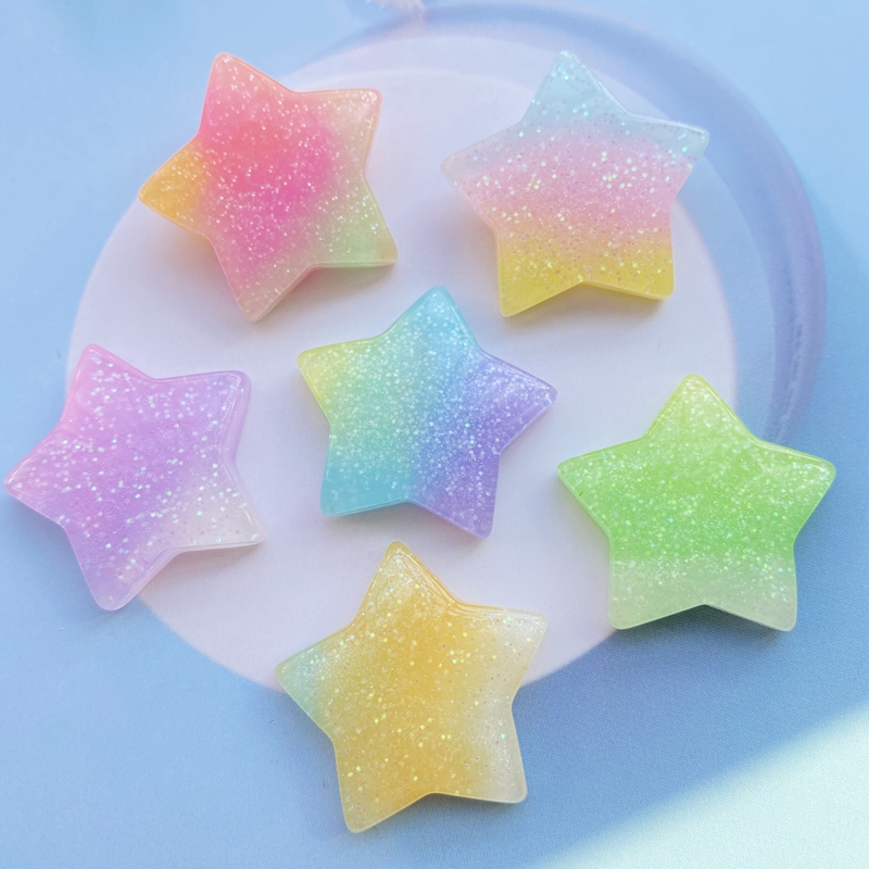 Star Flat Back - 10 sztuk Kawaii śliczne mieszane kolorowe