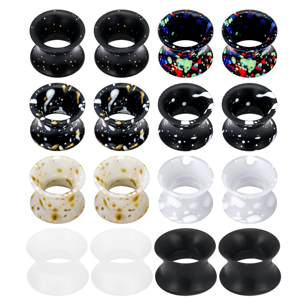 Body Jewelry Gauge Sizes - Silikonowe słuchawki Tunele Wtyczki do uszu
