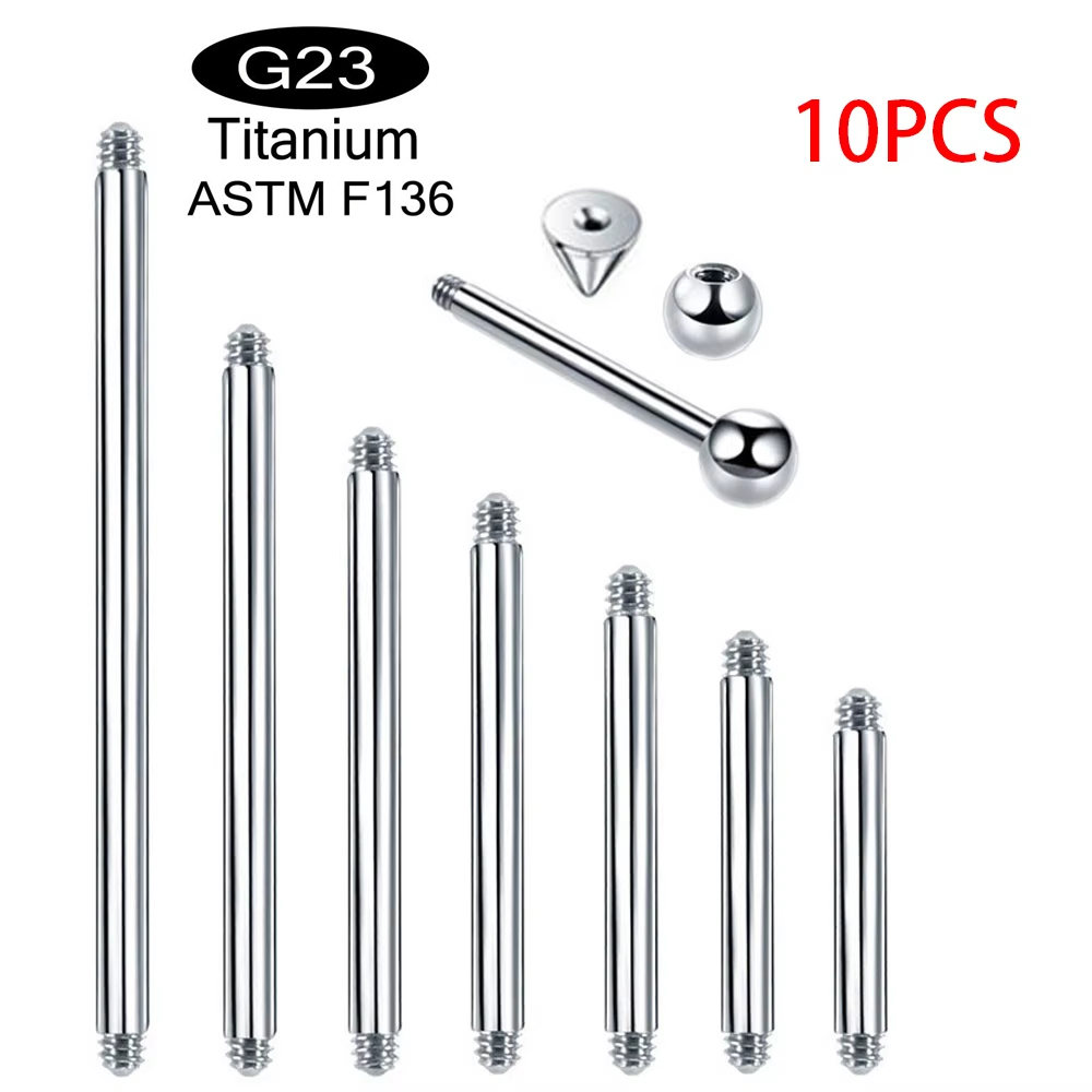 Body Jewelry Implants - 10 szt./zestaw ASTM F136 Implantowalny Tytan