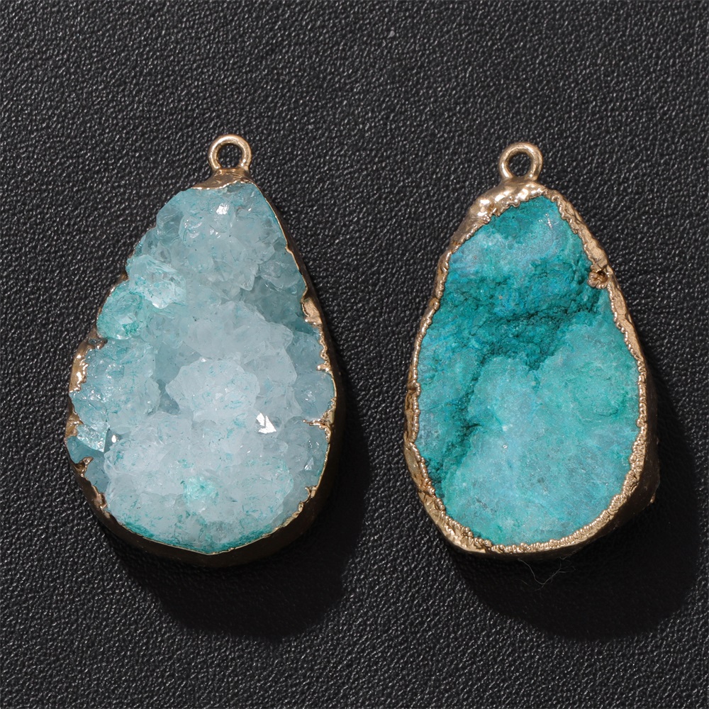 Body Jewelry Unique - 1PC Naturalny agat Geode Wisiorek 25x38mm