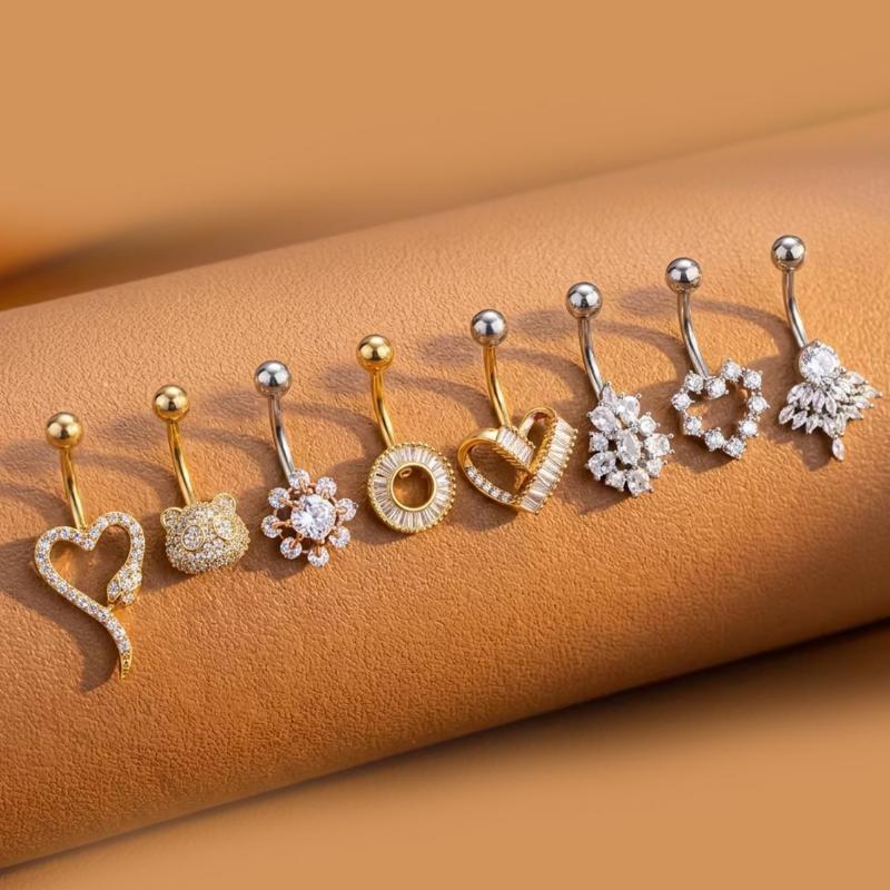 Body Jewelry Tunnels - Kolczyki do pępka z motywem motyla
