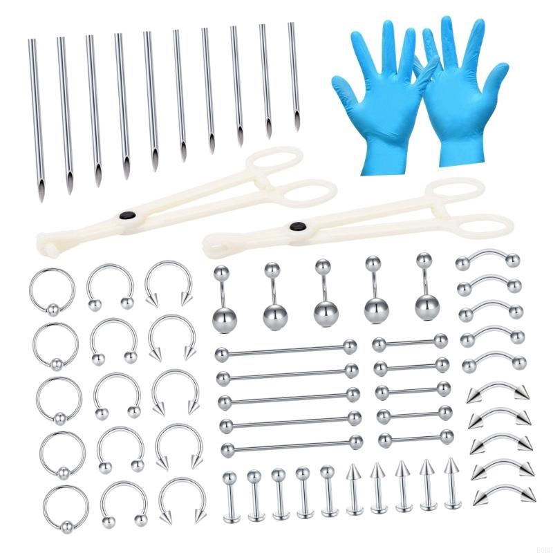 Body Jewelry Gauges - Kompletny zestaw biżuterii do piercingu, składający