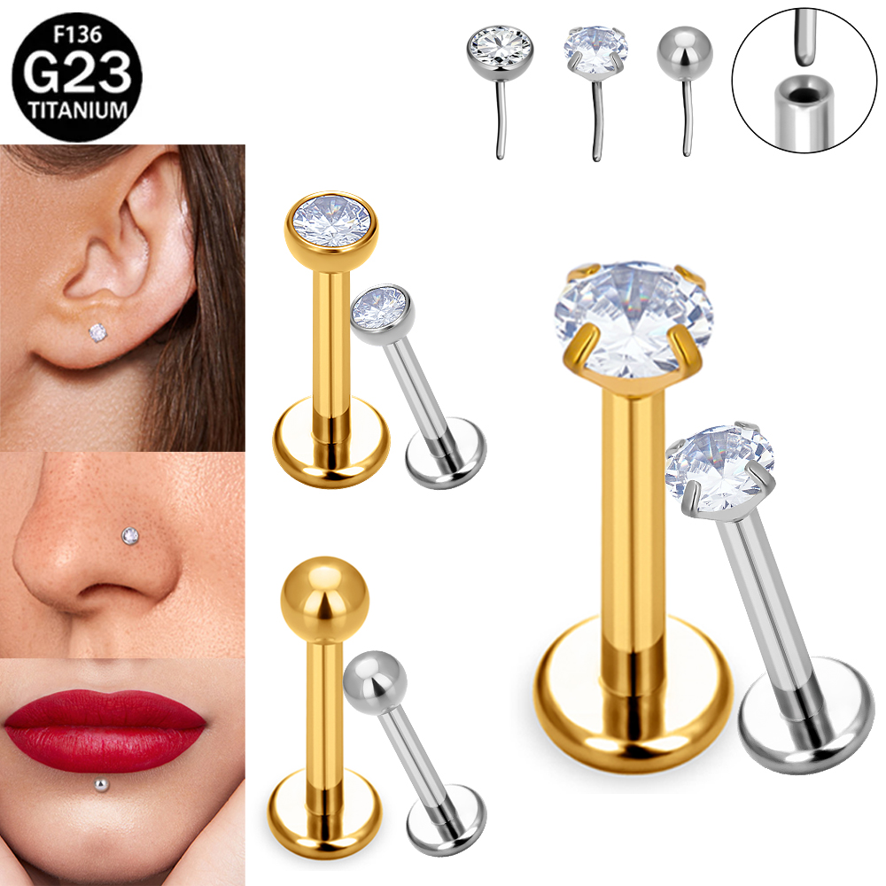 Body Jewelry Implants - Kolczyki labrety bez gwintu z tytanu