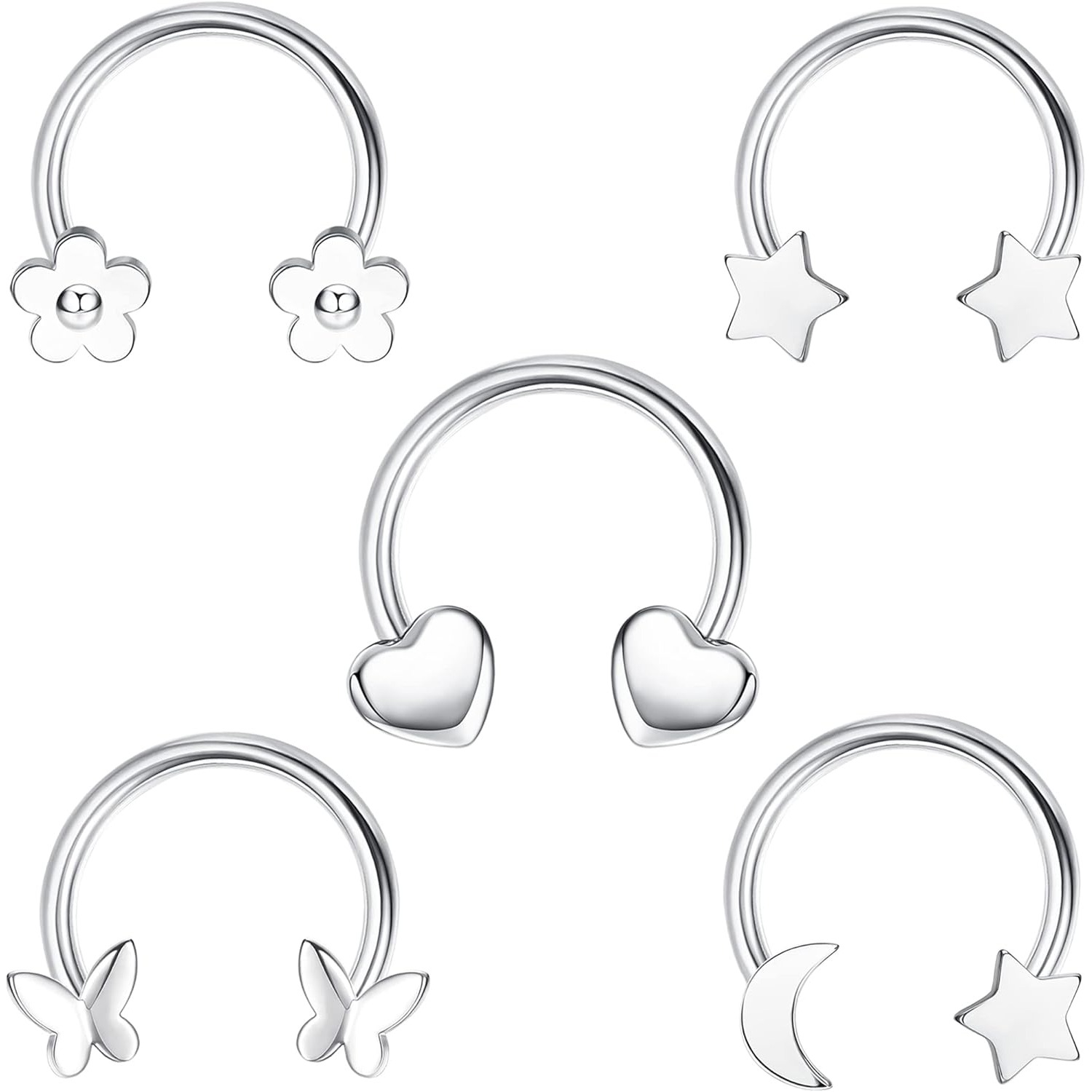 Body Jewelry Changing Kit - Drperfect 16G Zestaw kolczyków do przegrody