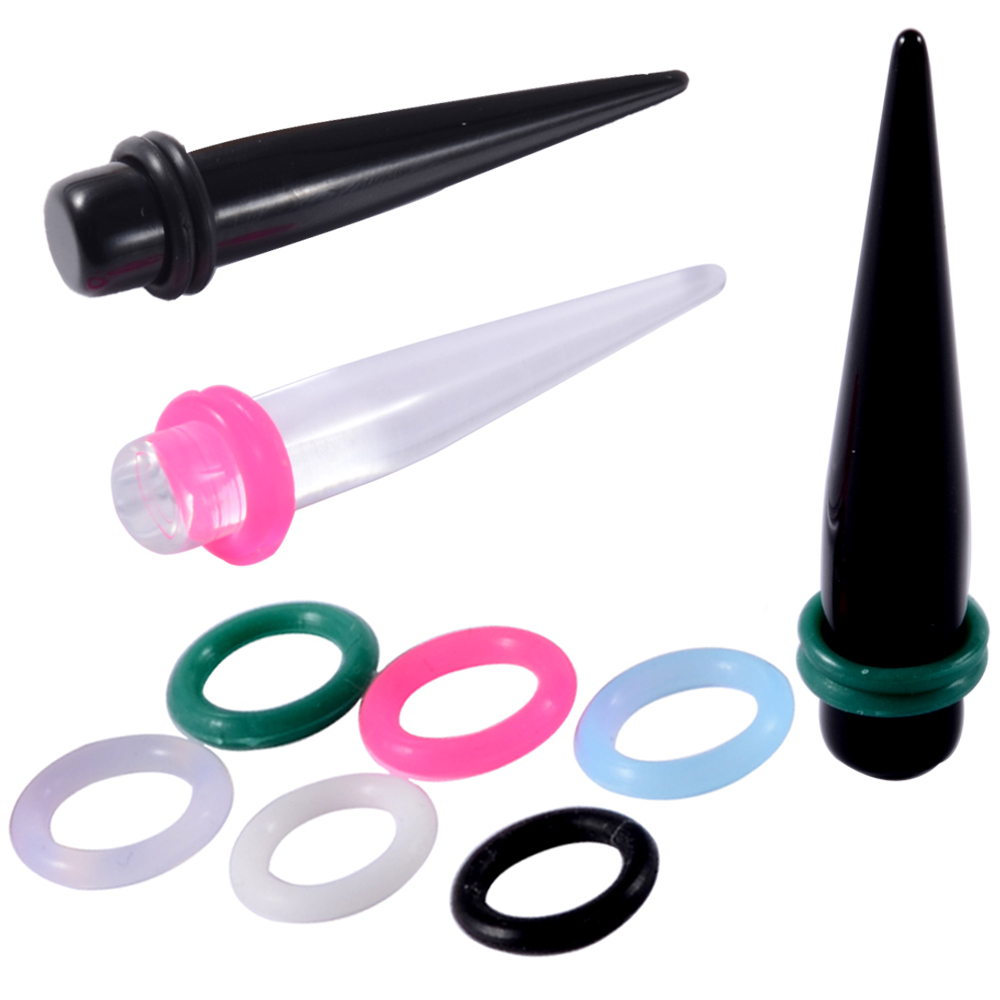 Body Jewelry Tunnels - 20 sztuk 1mm-22mm gumowe ucha stożek
