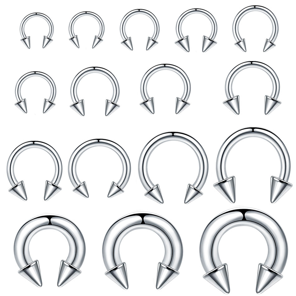 Body Jewelry Gauge Sizes - 1 szt. Pierścień podkowy ze stali