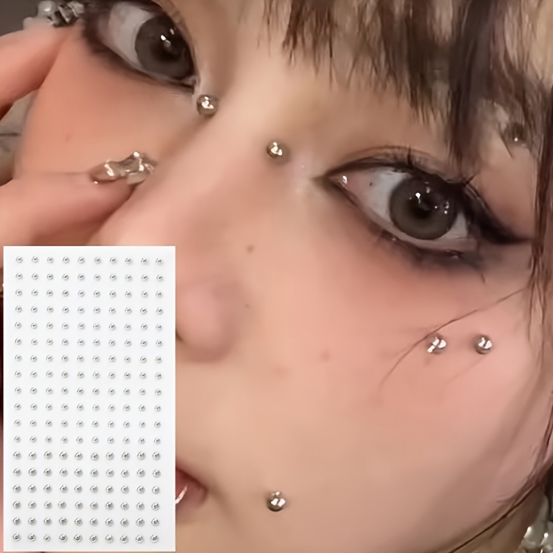 Body Jewelry Eyebrow - Zestaw 4 szt. samoprzylepnych sztucznych kolczyków