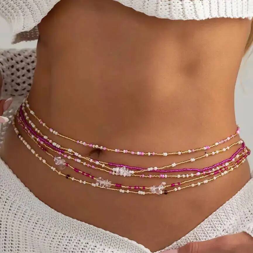 Body Jewels - SHIXIN 6 szt./zestaw Boho Kolorowy Łańcuszek