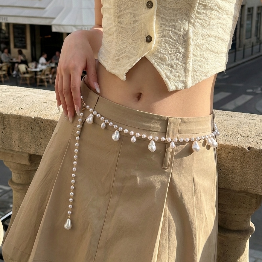 Body Jewelry Unique - Luksusowy, dwuwarstwowy łańcuszek na talię w