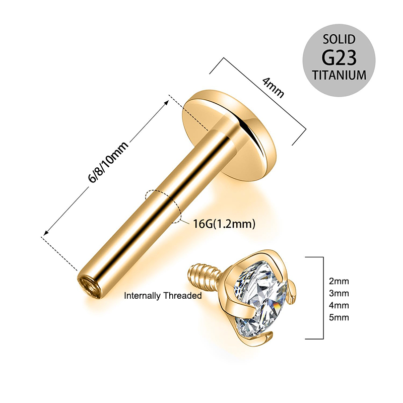 Kolczyki typu stud z cyrkonią  – Body Jewelry Back recenzja i cena
