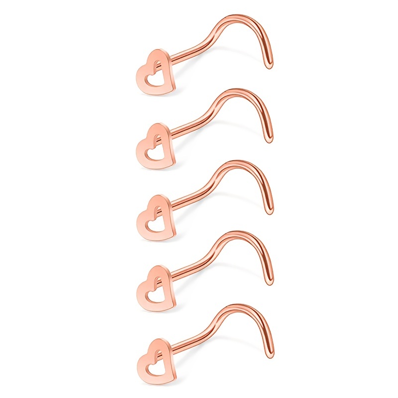 5szt Hollow Heart Nose Stud Se – Nostril Screw Pin recenzja i cena