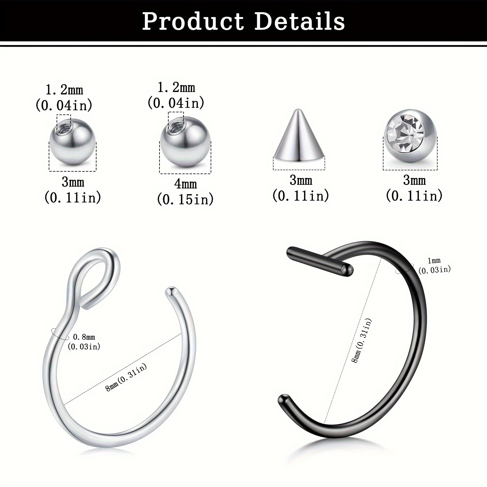 Sztuczne piercingi, sztuczny k – Body Jewelry Eyebrow recenzja i cena