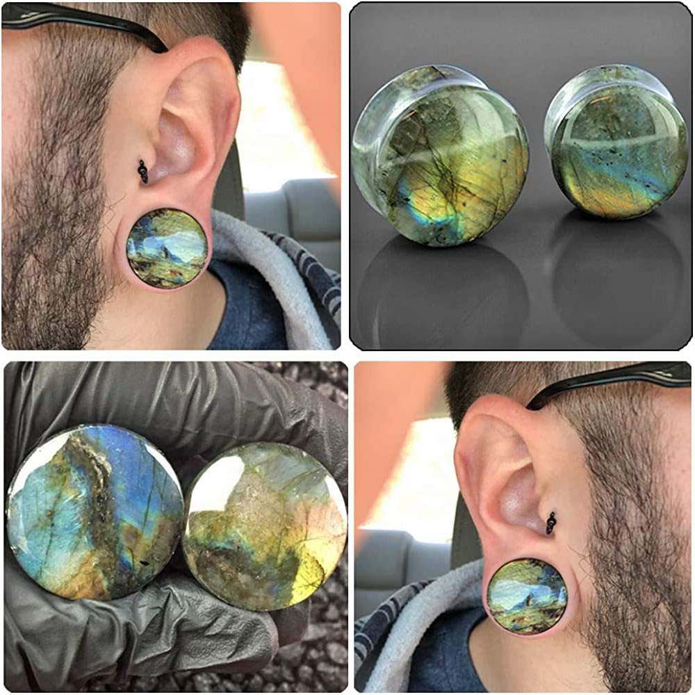 WKOUD 1 szt. Labradorytowe kam – Body Jewelry Gauges recenzja i cena