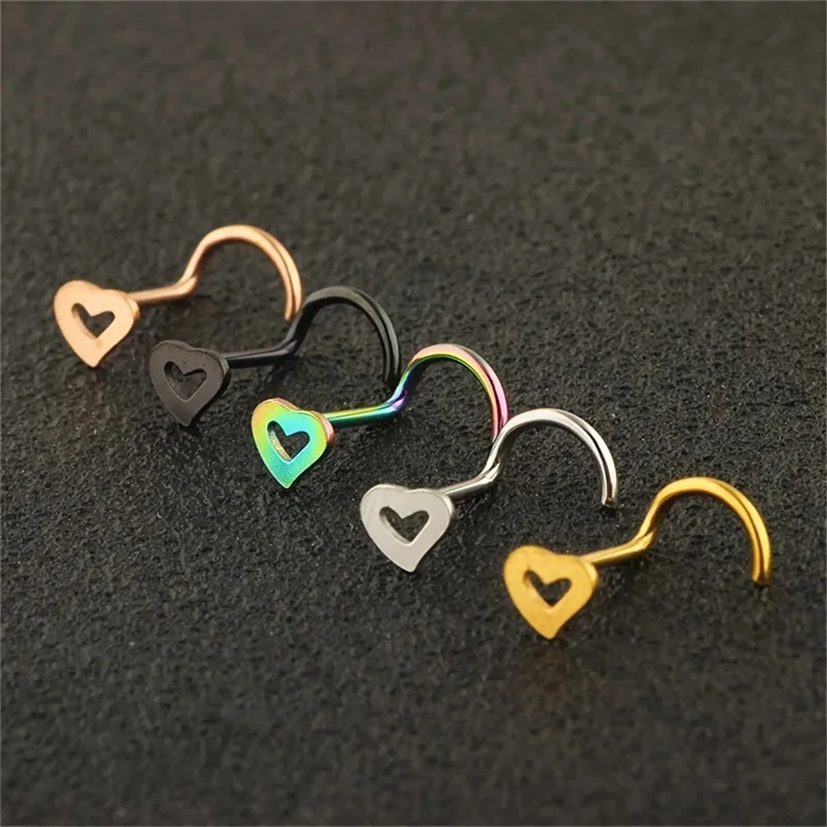 5 sztuk Fashion Hollow Heart S – Nostril Screw Pin recenzja i cena