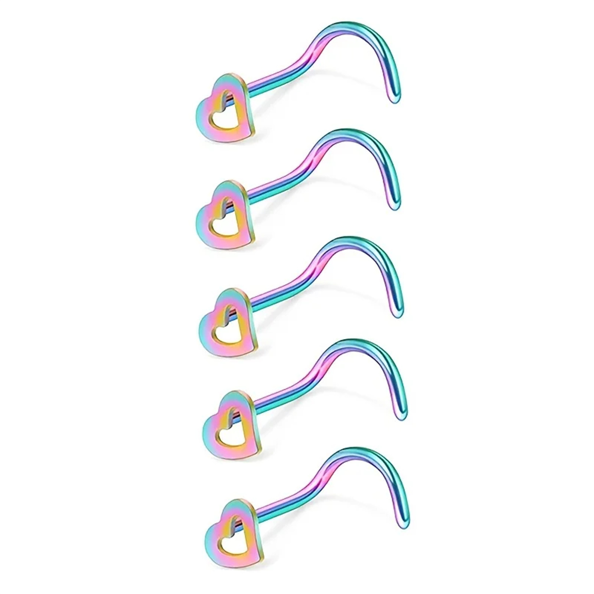 5 sztuk Fashion Hollow Heart S – Nostril Screw Pin recenzja i cena