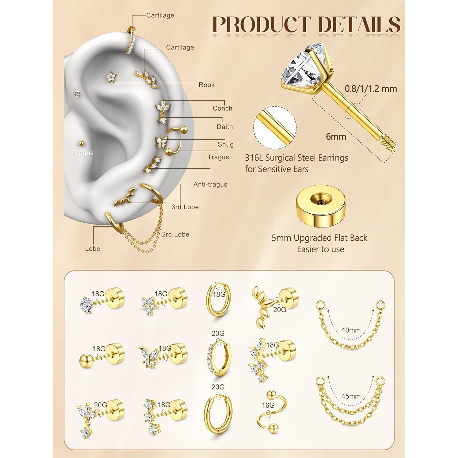 Kolczyki do chrząstki Bobisty  – Body Jewelry Changing Kit recenzja i cena