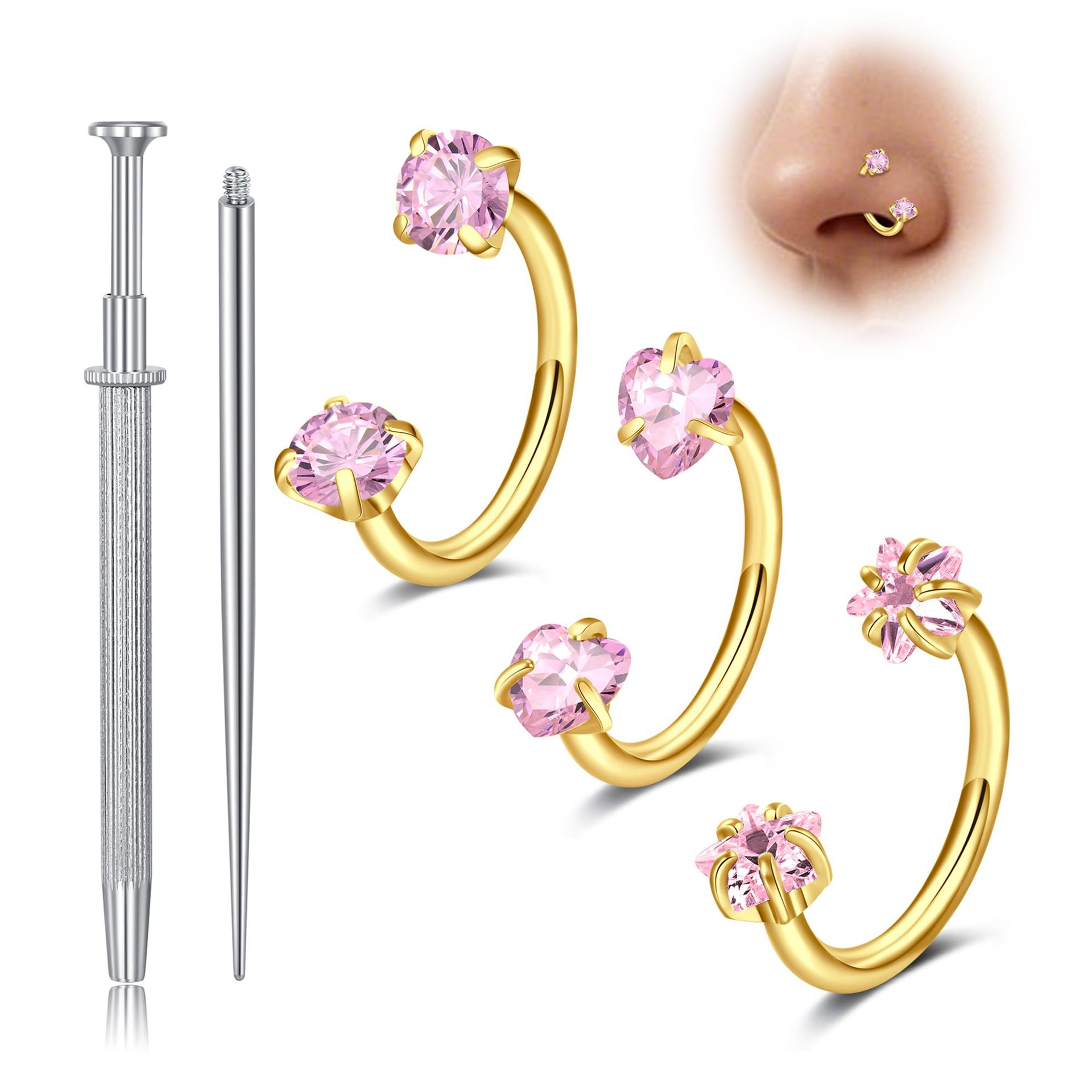 Kolczyki do nosa w kształcie p – Body Jewelry Changing Kit recenzja i cena