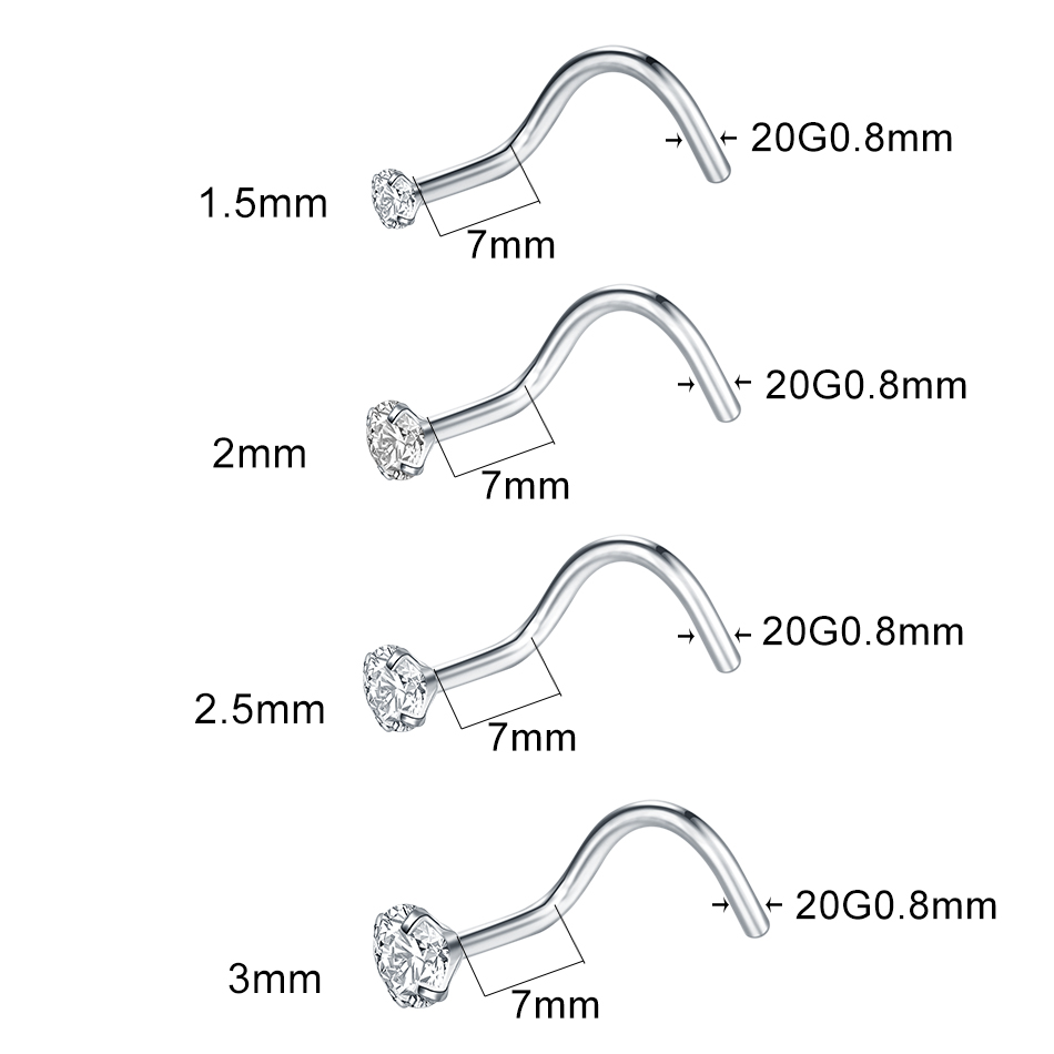 1/5 szt. Tytanowy kolczyk do n – Body Jewelry Implants recenzja i cena