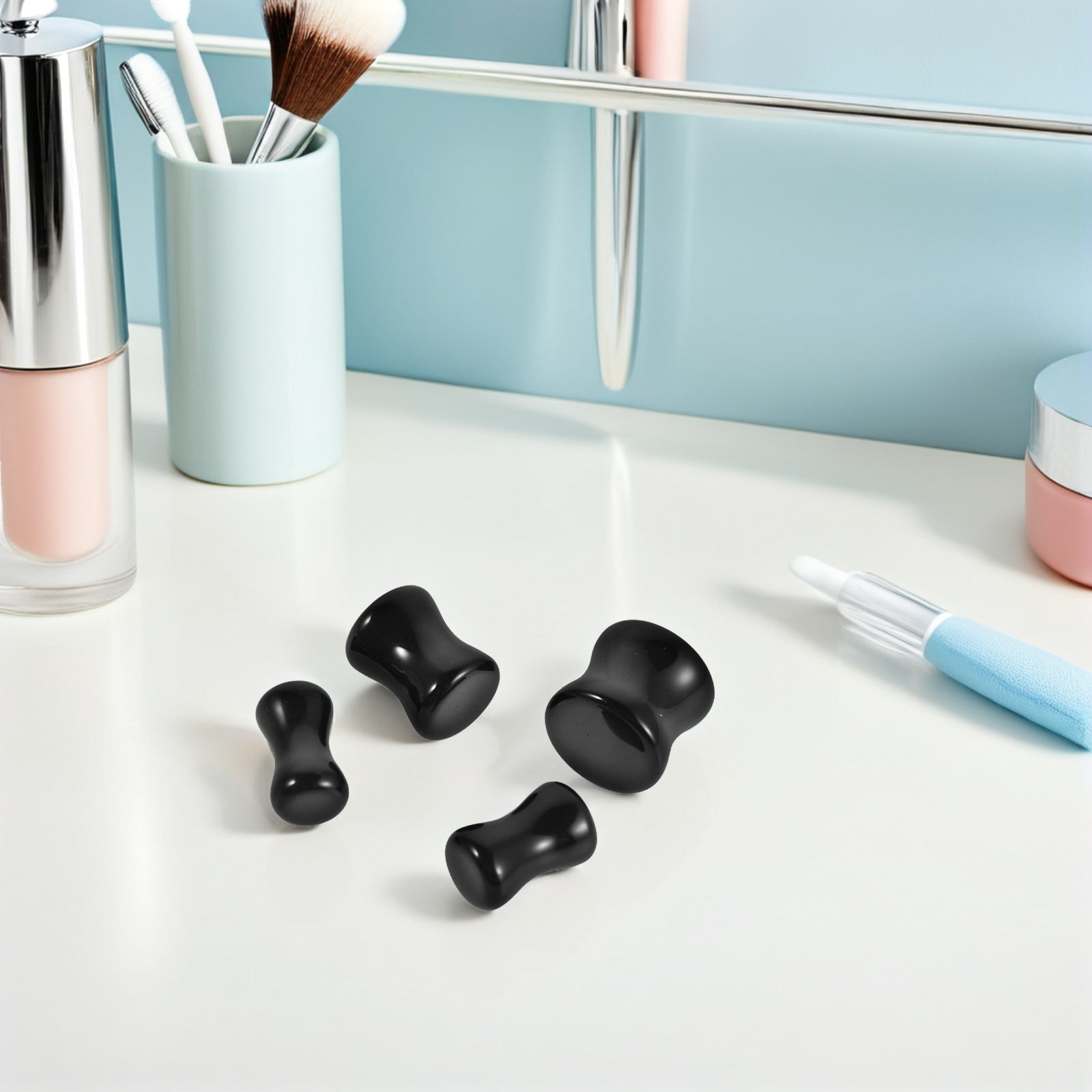 4 pary obsydianowych plugów do – Body Jewelry Gauge Sizes recenzja i cena