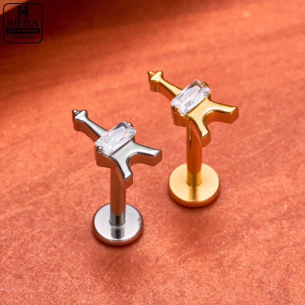 Segment labret z tytanu G23, k – Body Jewelry Vertical Labret recenzja i cena