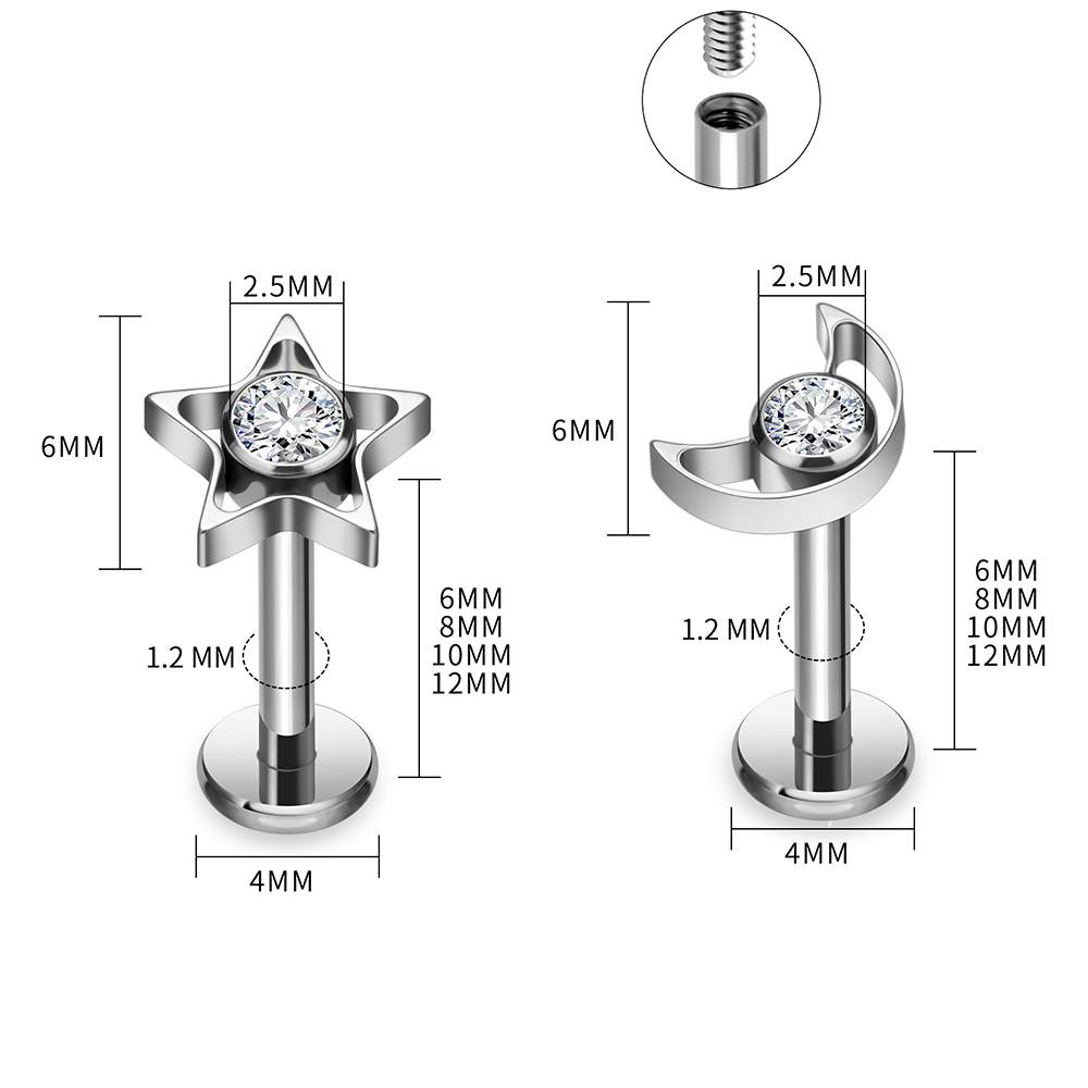 Zestaw labretów z tytanu G23 z – Body Jewelry Vertical Labret recenzja i cena