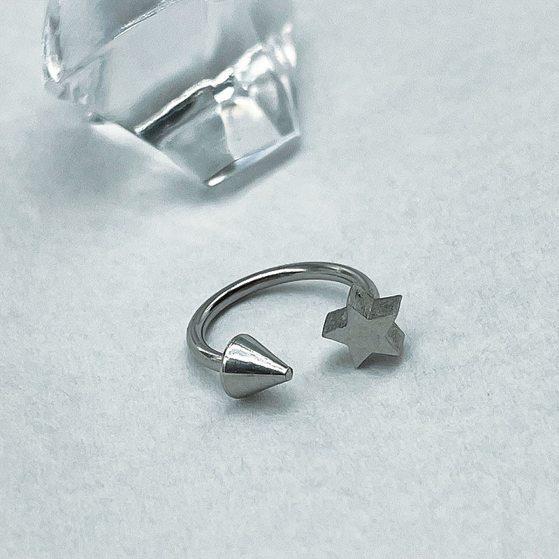 1 szt. Pięcioramienna gwiazda  – Body Jewelry Vertical Labret recenzja i cena