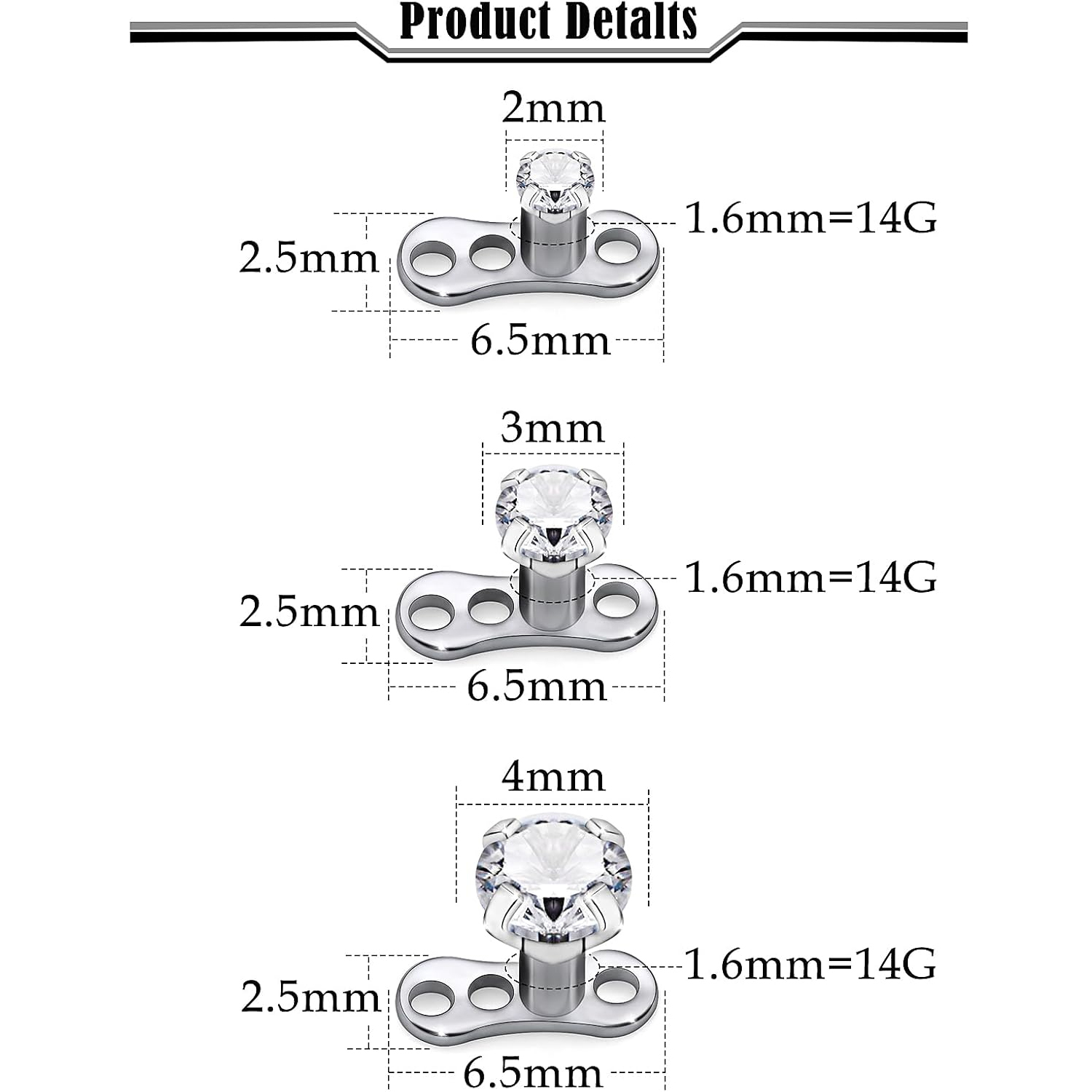 14G G23 Titanium Dermal Pierci – Body Jewelry Implants recenzja i cena