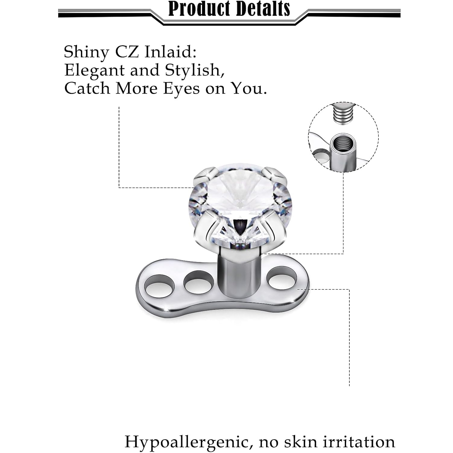 14G G23 Titanium Dermal Pierci – Body Jewelry Implants recenzja i cena