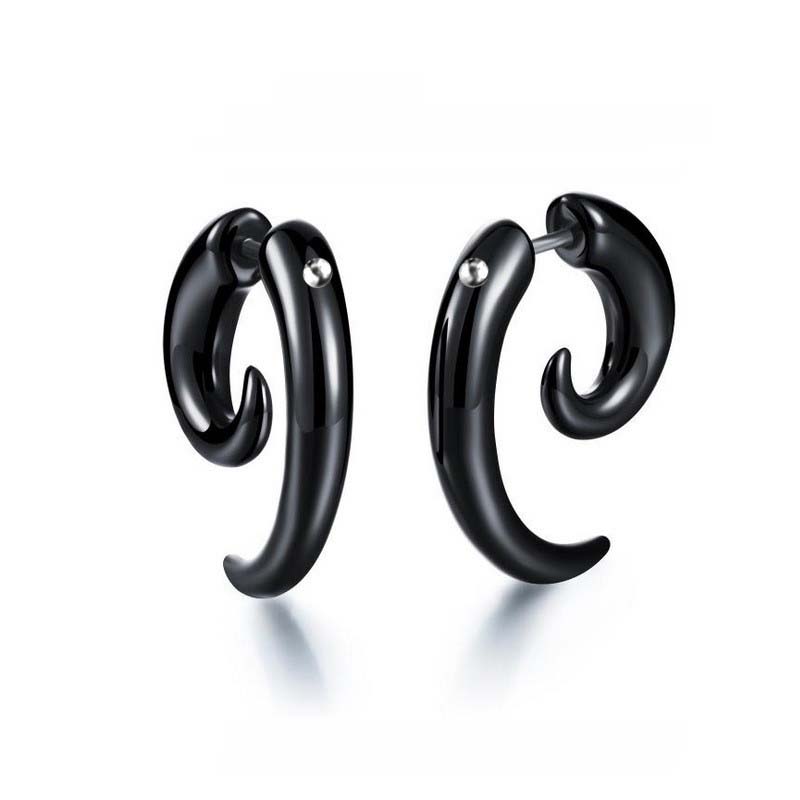 Punk Black Tribal Spiral Earri – Body Jewelry Tunnels recenzja i cena
