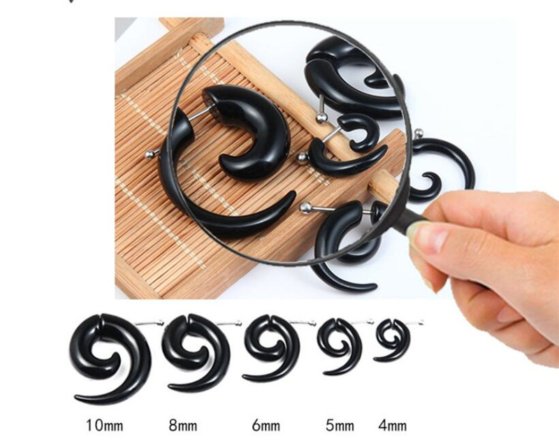 Punk Black Tribal Spiral Earri – Body Jewelry Tunnels recenzja i cena