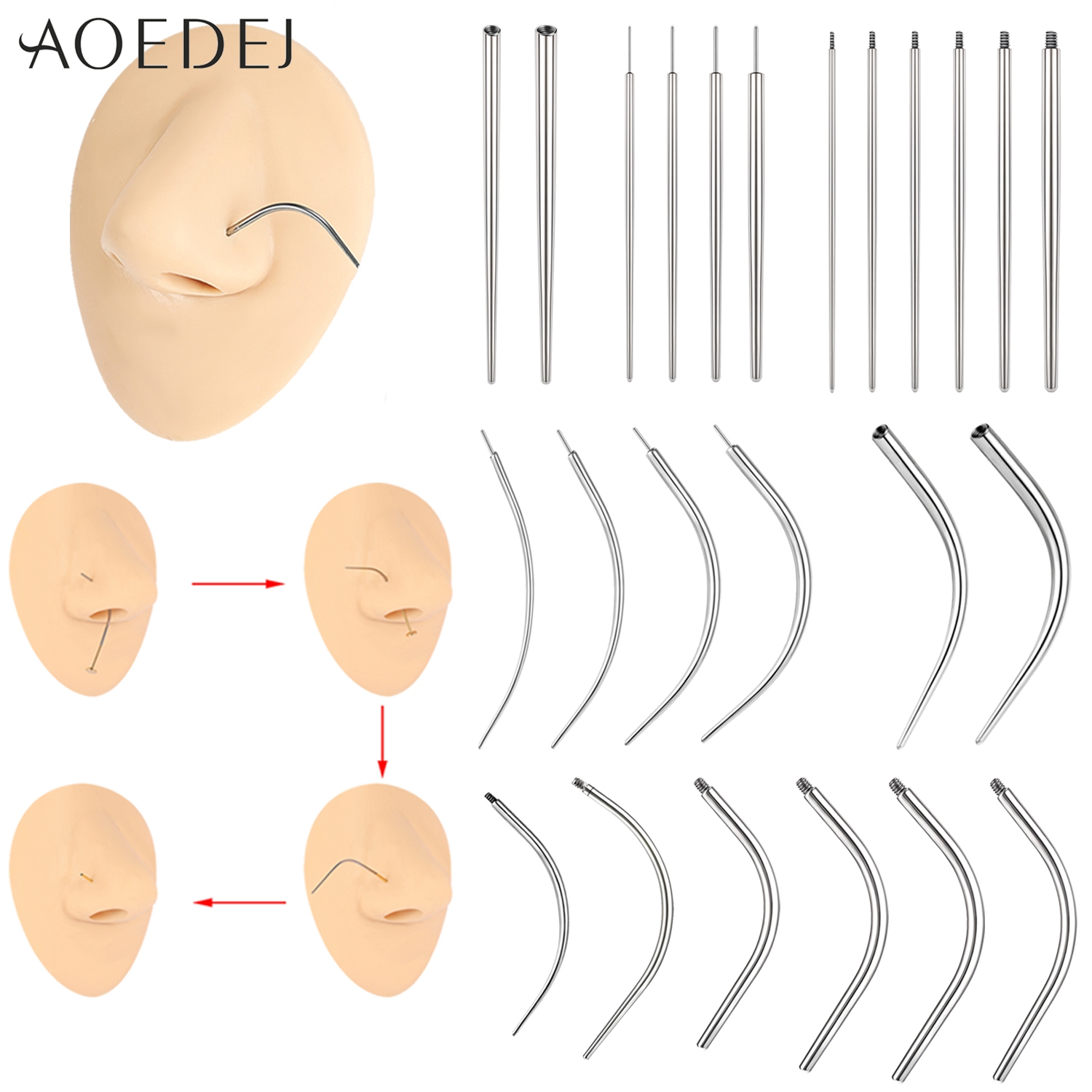 AOEDEJ 1 sztuka Piercing ze st – Nostril Screw Pin recenzja i cena